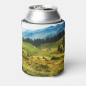 Nebelnde Berghänge: majestätische Landschaft. Dosenkühler (Kanne Rückseite)