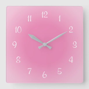 Nebelränder Rosa Frostiges Design Sanfte Farben Quadratische Wanduhr