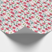 Nebelrotes Blumenmuster Geschenkpapier (Ecke)