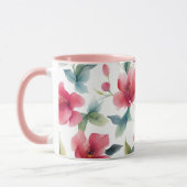 Nebelrotes Blumenmuster Tasse (Links)