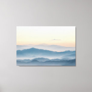 Nebelschichten, Hügel und Berge Leinwanddruck