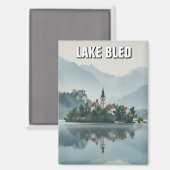 Nebelsee Bled Slowenien Magnet (Vorderseite/Rückseite)
