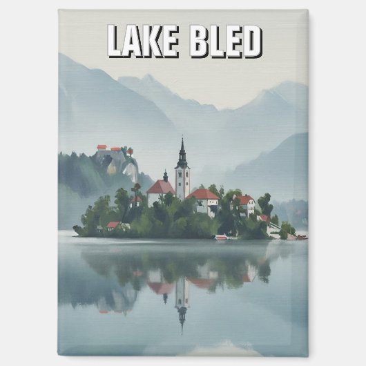 Nebelsee Bled Slowenien Magnet (Vorderseite)
