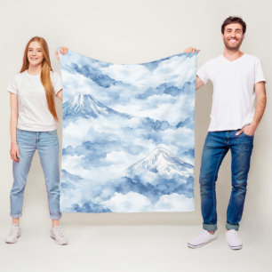 Nebelspitzen – Wasserfarben-Gebirgslandschaft (10) Fleecedecke