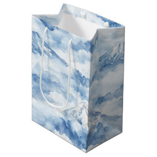 Nebelspitzen – Wasserfarben-Gebirgslandschaft (10) Mittlere Geschenktüte