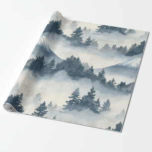 Nebelspitzen – Wasserfarben-Gebirgslandschaft (2) Geschenkpapier