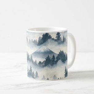 Nebelspitzen – Wasserfarben-Gebirgslandschaft (2) Kaffeetasse