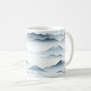 Nebelspitzen – Wasserfarben-Gebirgslandschaft (4) Kaffeetasse
