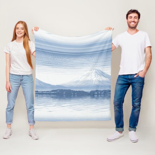 Nebelspitzen – Wasserfarben-Gebirgslandschaft Fleecedecke (Beispiel)