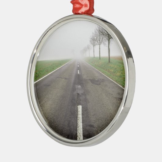 Nebelstraße führt zu nichts silbernes ornament (Links)