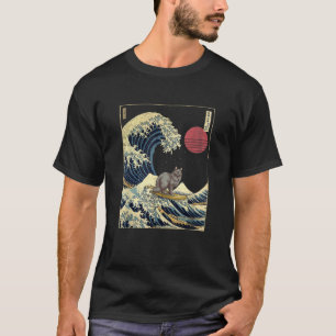 Nebelung Cat Japanisch Kanagawa Wave Funny Surf An T-Shirt