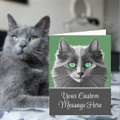 Nebelung Gray Cat Face - jeder Text zur Nachrichte