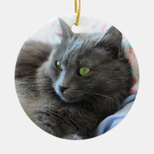 Nebelung Katze Keramik Ornament