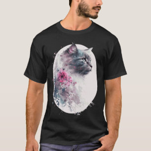Nebelung-Katze Kirschblüte Japanische Sakura T-Shirt