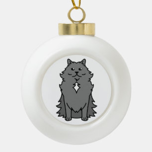 Nebelung Katzen-Cartoon Keramik Kugel-Ornament