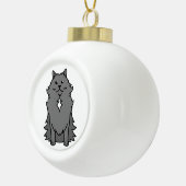 Nebelung Katzen-Cartoon Keramik Kugel-Ornament (Rechts)
