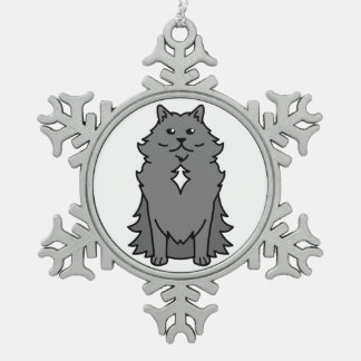Nebelung Katzen-Cartoon Schneeflocken Zinn-Ornament