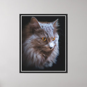 Nebelung-Katzenporträt Langhaarige Russische Blaue Leinwanddruck