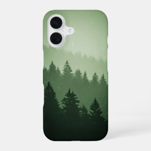 Nebelwald im Vintage-Stil iPhone 16 Hülle