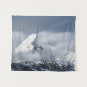 Nebelwolken über dem Berg Grintovec, Slowenien Wandteppich