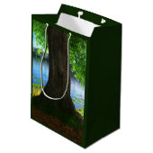 Neben der stillen Wassergifttasche Mittlere Geschenktüte (Rückseite Schrägansicht)