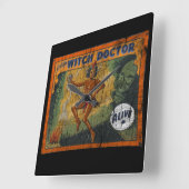 Nebenaufführung-Fahnen-Medizinmann Quadratische Wanduhr (Winkel)