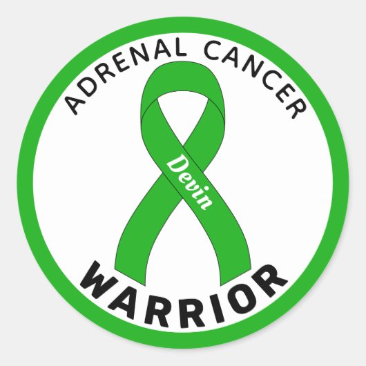 Nebennierenrindenkarzinom-Ribbon-Weißer Rundsticke Runder Aufkleber (Vorderseite)