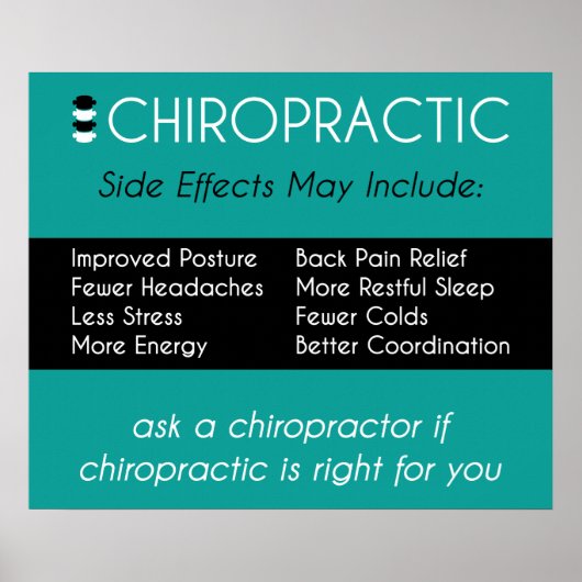 Nebenwirkungen des Chiropraktischen Posters Poster (Vorne)