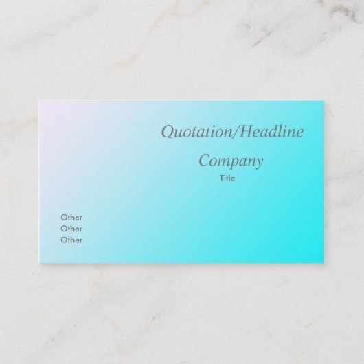 neblaue Gradientenkarte Visitenkarte (Rückseite)