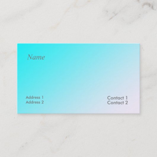 neblaue Gradientenkarte Visitenkarte (Vorderseite)