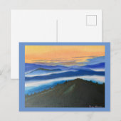 Neblige Berge Postkarte (Vorne/Hinten)