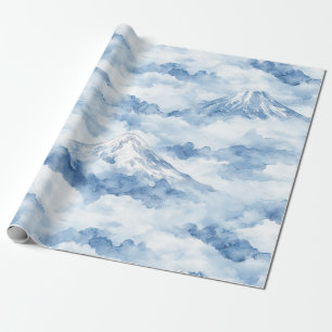 Neblige Gipfel – Wasserfarben-Gebirgslandschaft (1 Geschenkpapier