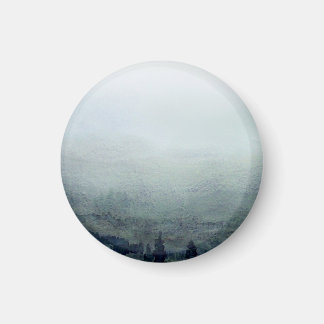 Nebliger Himalaja-Berg, Aquarellmalerei Magnet