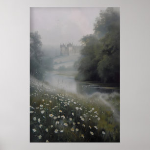 Nebliger Pemberley Manor Cottagecore Druck Jane Au Poster