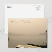 Nebliges Baltimore Postkarte (Vorne/Hinten)