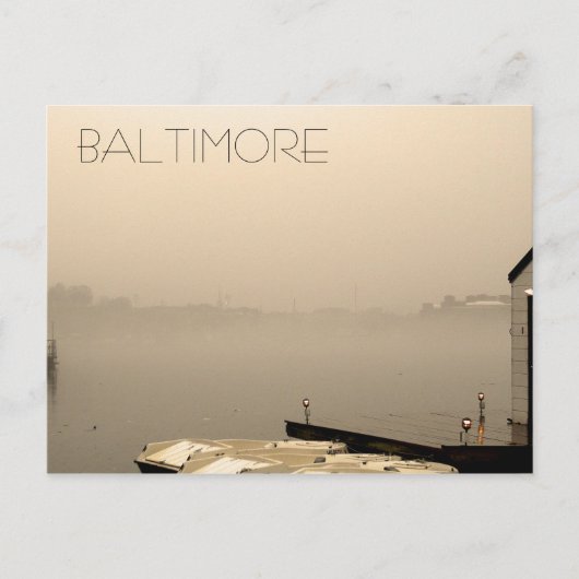 Nebliges Baltimore Postkarte (Vorderseite)