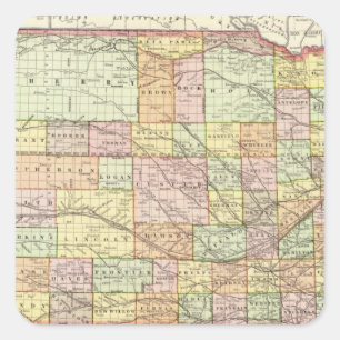 Nebraska 4 quadratischer aufkleber