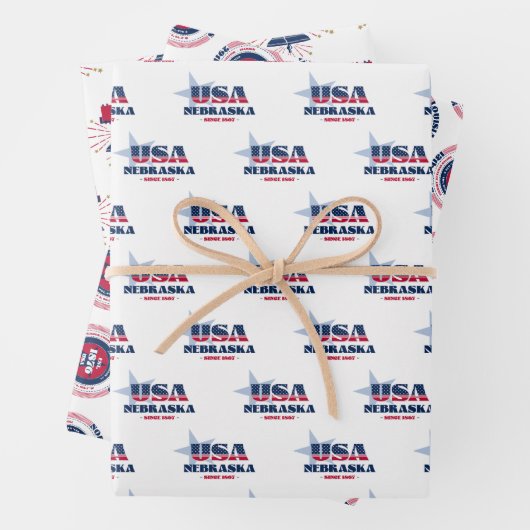 Nebraska, 50 Staaten, Liberty Bell Geschenkpapier Set (Beispiel)