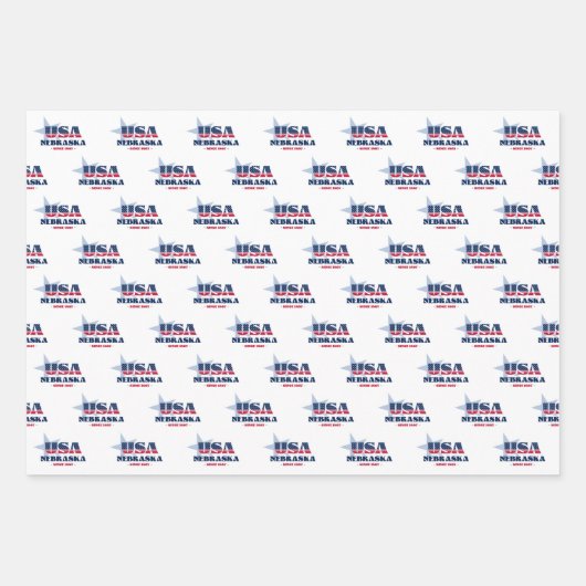 Nebraska, 50 Staaten, Liberty Bell Geschenkpapier Set (Vorderseite)