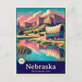 Nebraska | Anime Style Cel Schattenkarte Postkarte (Vorderseite)