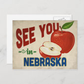 Nebraska Apple - Vintage Travel Postkarte (Vorne/Hinten)