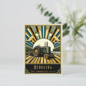 Nebraska | Art Deco Postkarte (Stehend Vorderseite)