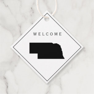 Nebraska Begrüßungstablett für Hochzeitswoche Geschenkanhänger