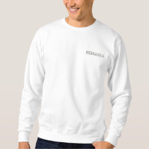 Nebraska besticktes Basic Sweatshirt White 2