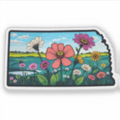 Nebraska Blumen - Nebraska Wildblumen Aufkleber (Vorderseite)