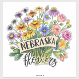 Nebraska Blumen - Nebraska Wilde Blumen blühen Aufkleber
