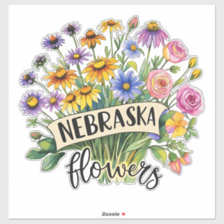 Nebraska Blumen - Nebraska Wilde Blumen blühen Aufkleber