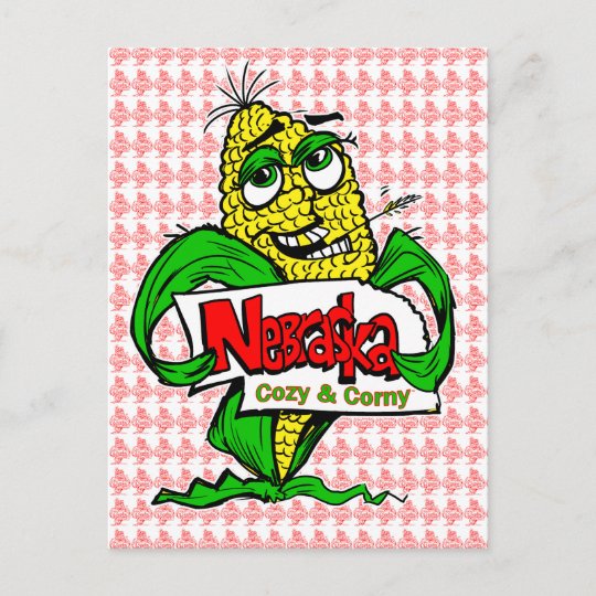 Nebraska Cartoon Maiskolben Postkarte Postkarte Zazzle De