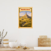 Nebraska Chimney Rock Vintage Poster (Küche)