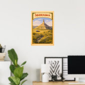 Nebraska Chimney Rock Vintage Poster (Heimbüro)